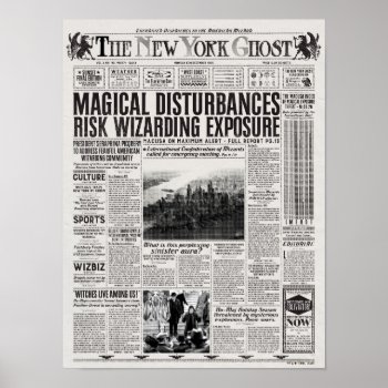 The New York Ghost Newspaper Poster by fantasticbeasts at Zazzle