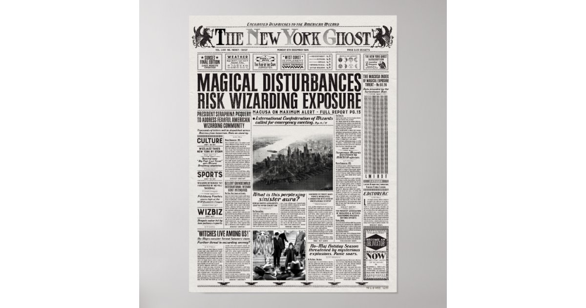The New York Ghost Newspaper Poster | Zazzle