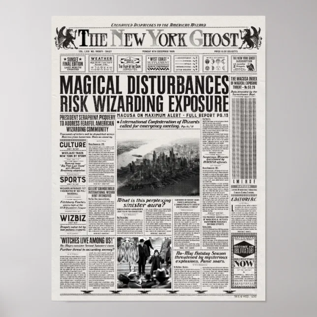 The New York Ghost Newspaper Poster | Zazzle