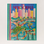 The New Yorker April 1928 16x20 Jigsaw Puzzle<br><div class="desc">Lively,  bright Colorful New Yorker Magazine cover by artist Karasz from April 21,  1928 repurposed on a 16x20 jigsaw puzzle.</div>