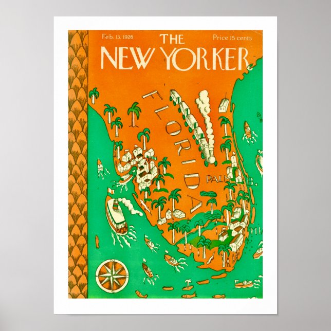 The New Yorker - Florida 12x16 Print (Front)