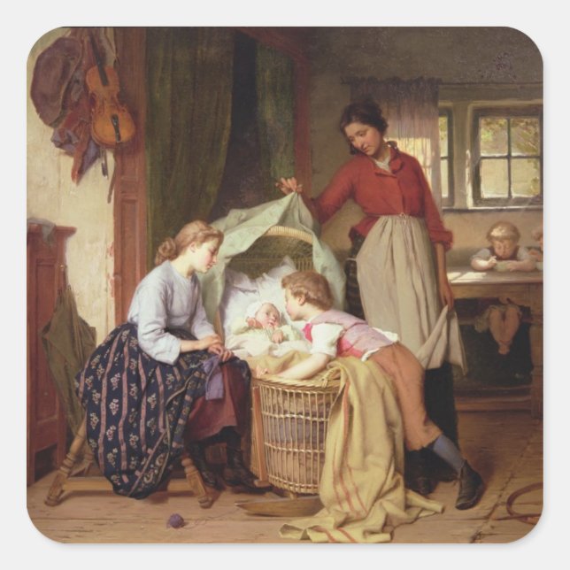 The Newborn Child Square Sticker (Front)