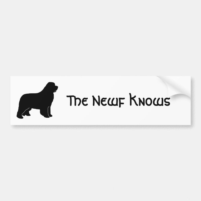 The Newf Knows Bumper Sticker (Front)