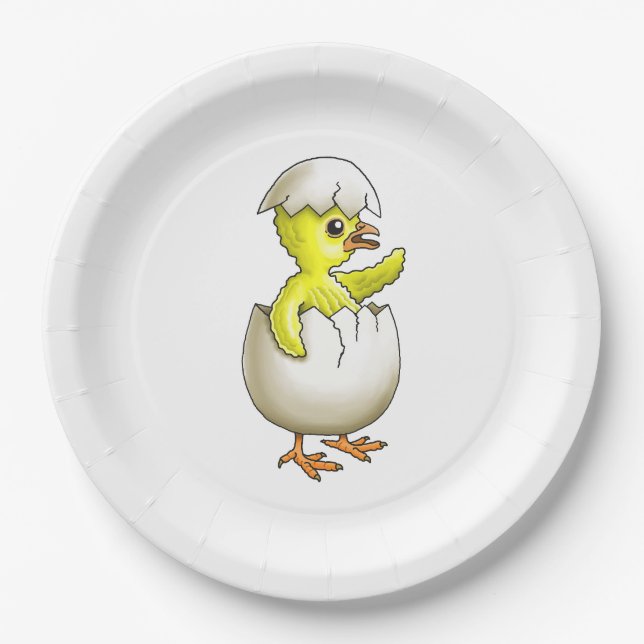 The Newly Hatched Easter Chick Paper Plates (Front)