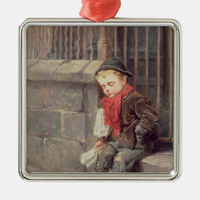 The News Boy Metal Ornament (Front)