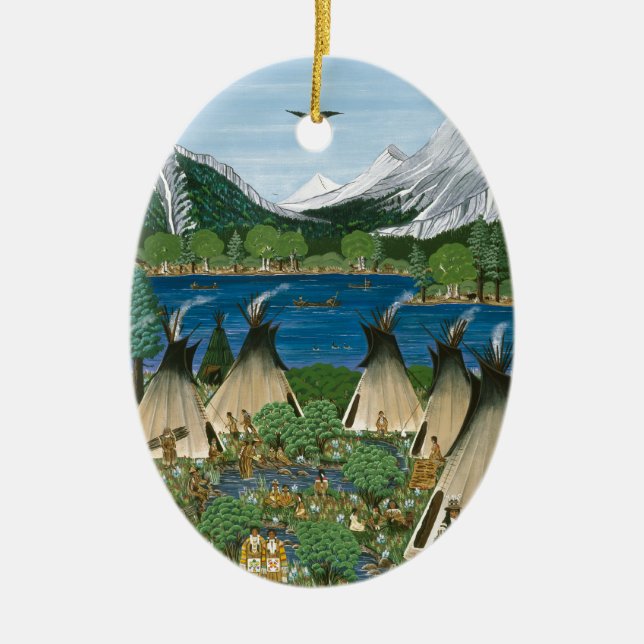 The Nez Perce ~ Wallowa Lake Ceramic Ornament (Front)