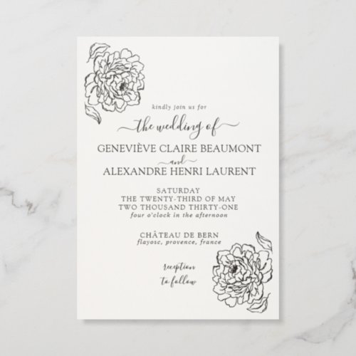 The Nicolette Suite | Romantic Peony Wedding Letterpress Invitation