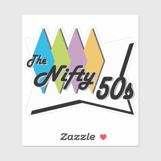 The Nifty 50s Diner Sign Sticker (Sheet)