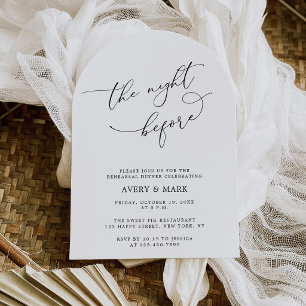 The Night Before Arch Wedding Rehearsal Dinner Invitation