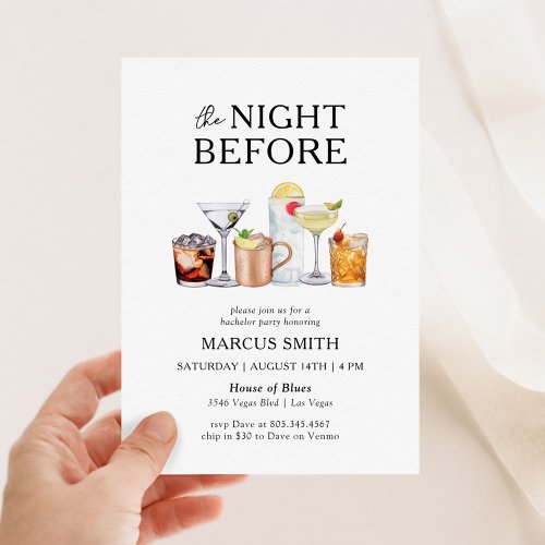 The Night Before Bachelor Party Invitation