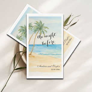 The night Before Beach and Palm Trees Wedding Paper Guest Towels