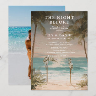 The Night Before Beach Rehearsal Dinner Photo Invitation