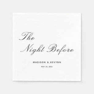 The Night Before Black and White Wedding Napkins