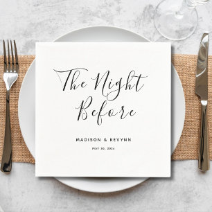 The Night Before Black and White Wedding Napkins