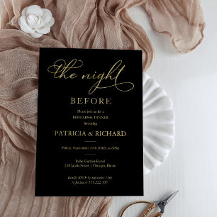 The Night Before Black Gold Rehearsal Dinner Invitation