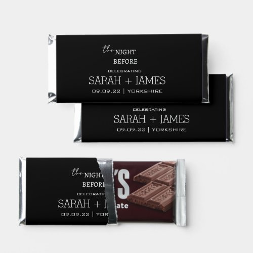 the Night Before Black Wedding Party  Hershey Bar Favors