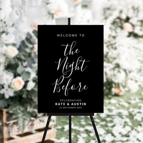 The night before black wedding rehearsal sign
