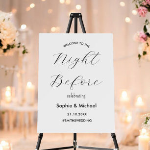 The Night Before Black White Welcome Calligraphy Foam Board