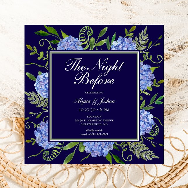The Night Before Blue Hydrangea QR Code Invitation (Creator Uploaded)