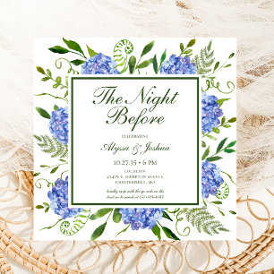 The Night Before Blue Hydrangea QR Code Invitation
