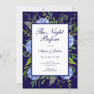 The Night Before Blue Hydrangea QR Code Invitation