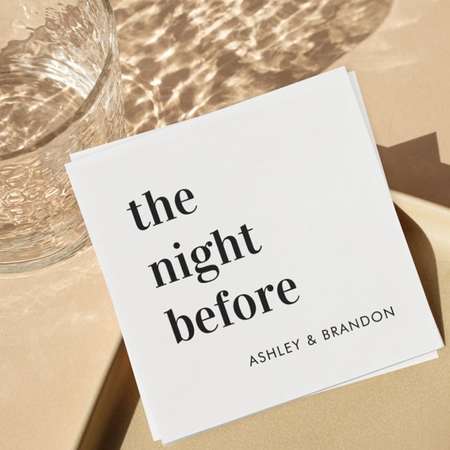 The Night Before Bold Rehearsal Dinner Decor Napkins (Creator Uploaded)