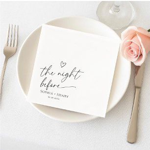 The Night Before Calligraphy heart wedding  Napkins