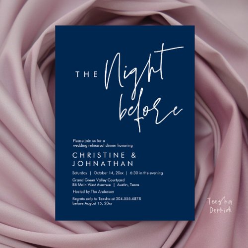 The Night Before, Casual Wedding Rehearsal Dinner Invitation