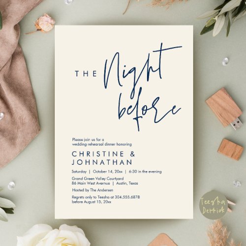 The Night Before, Casual Wedding Rehearsal Dinner Invitation