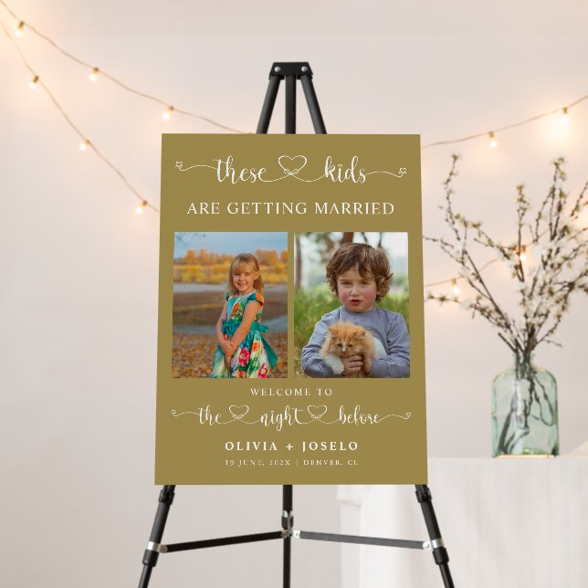 The Night Before Childhood Photos Wedding Sign (In Situ (Stand))
