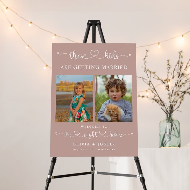 The Night Before Childhood Photos Wedding Sign (In Situ (Stand))