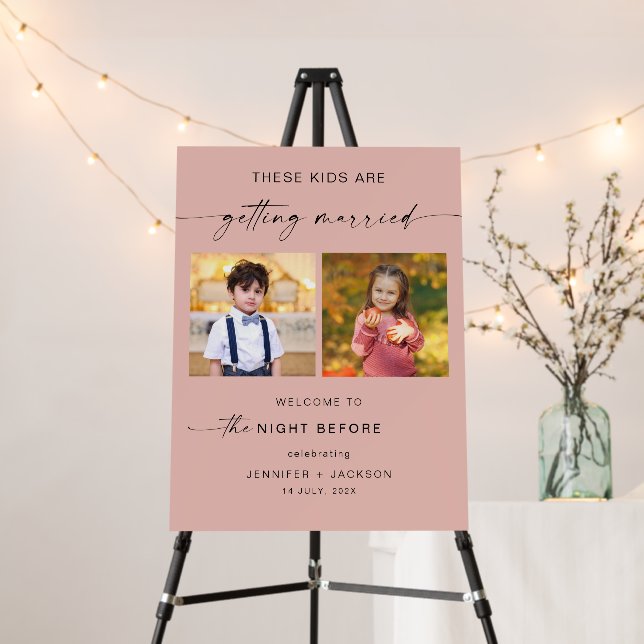 The Night Before Childhood Photos Wedding Sign (In Situ (Stand))