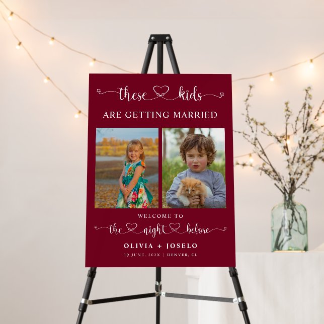 The Night Before Childhood Photos Wedding Sign (In Situ (Stand))