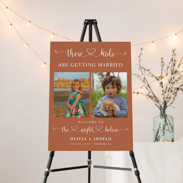 The Night Before Childhood Photos Wedding Sign (In Situ (Stand))