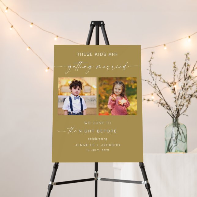 The Night Before Childhood Photos Wedding Sign (In Situ (Stand))