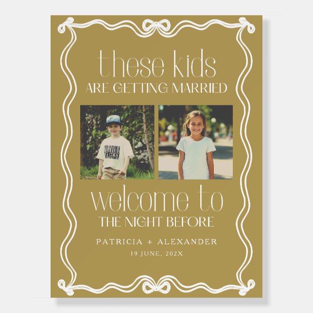 The Night Before Childhood Photos Wedding Sign (Front)