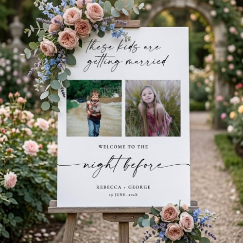 The Night Before Childhood Photos Wedding Sign