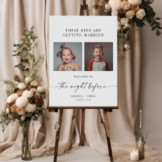 The Night Before Childhood Photos Wedding Sign
