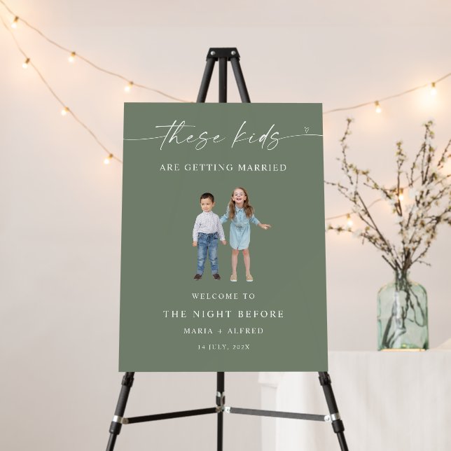 The Night Before Childhood Photos Wedding Sign (In Situ (Stand))