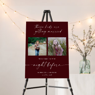 The Night Before Childhood Photos Wedding Sign