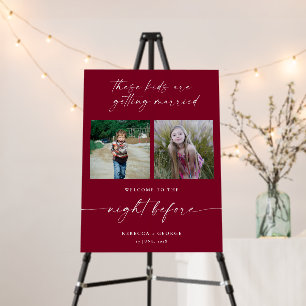 The Night Before Childhood Photos Wedding Sign