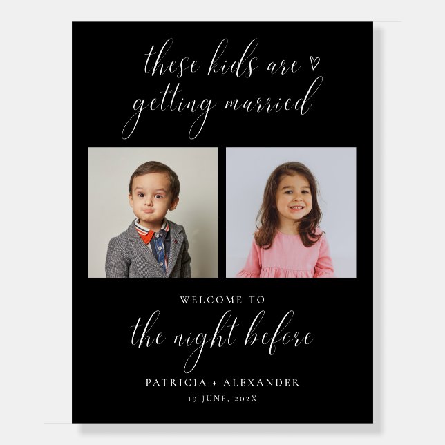 The Night Before Childhood Photos Wedding Sign (Front)