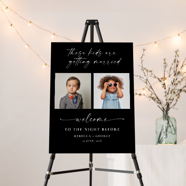 The Night Before Childhood Photos Wedding Sign (In Situ (Stand))