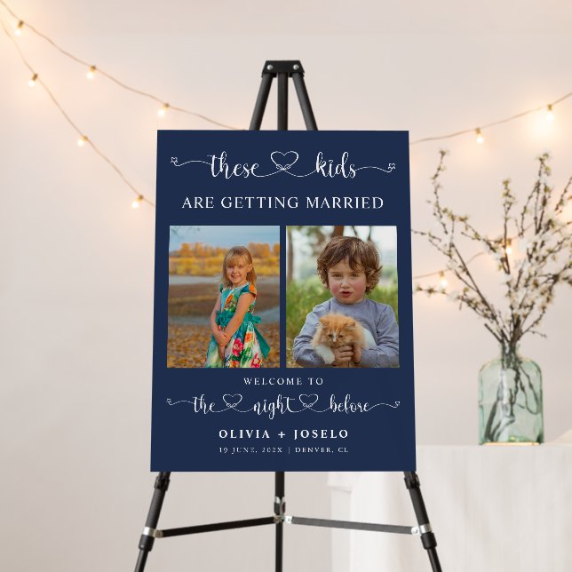 The Night Before Childhood Photos Wedding Sign (In Situ (Stand))