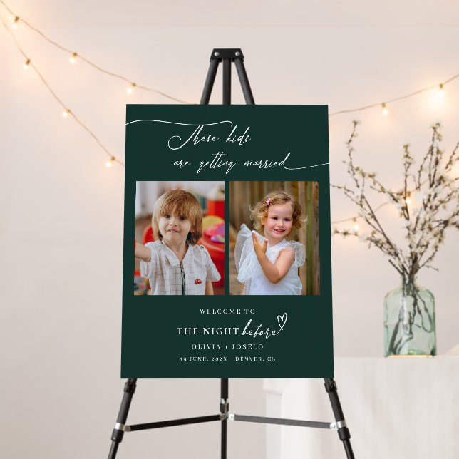 The Night Before Childhood Photos Wedding Sign (In Situ (Stand))