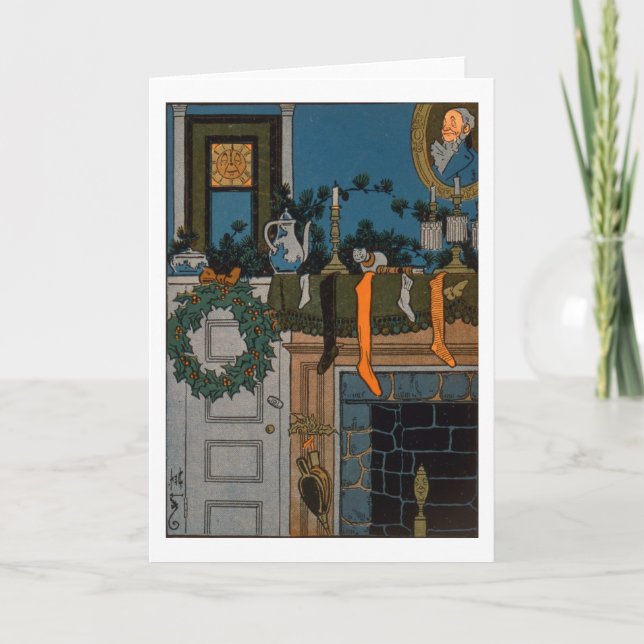 The Night Before Christmas by Denlow, 1903 (colour Holiday Card (Front)