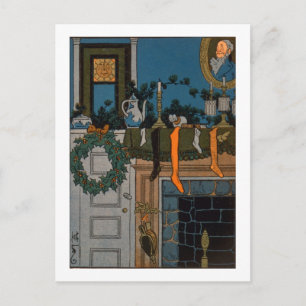 The Night Before Christmas by Denlow, 1903 (colour Holiday Postcard