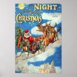 The Night Before Christmas Poster<br><div class="desc">This is a vintage book cover illustration depicting The Night Before Christmas story.</div>