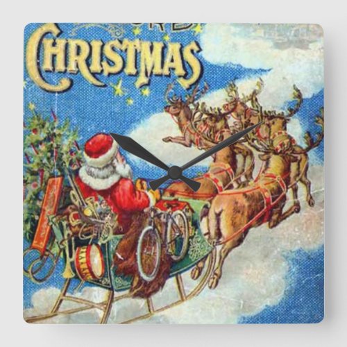 The Night Before Christmas Square Wall Clock