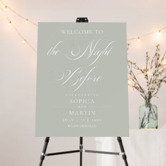 The Night Before Classic Modern Sage Green Wedding Foam Board
